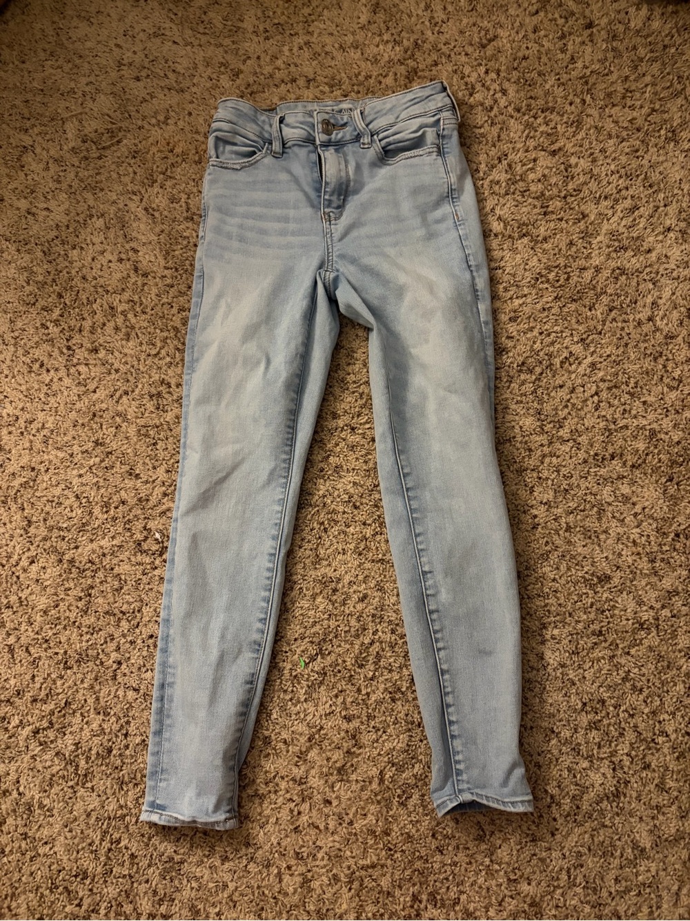 American Eagle Outfitters Light Wash Hi-Rise Jeggings - Pale Blue